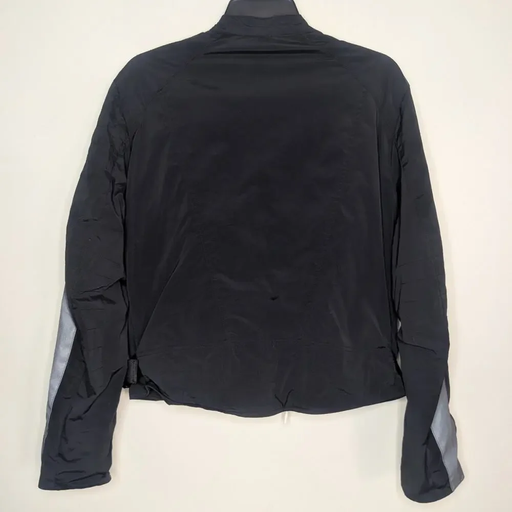 99%IS- Korean Streetwear Nylon Moto Jacket in Black, Size 2 (Medium)